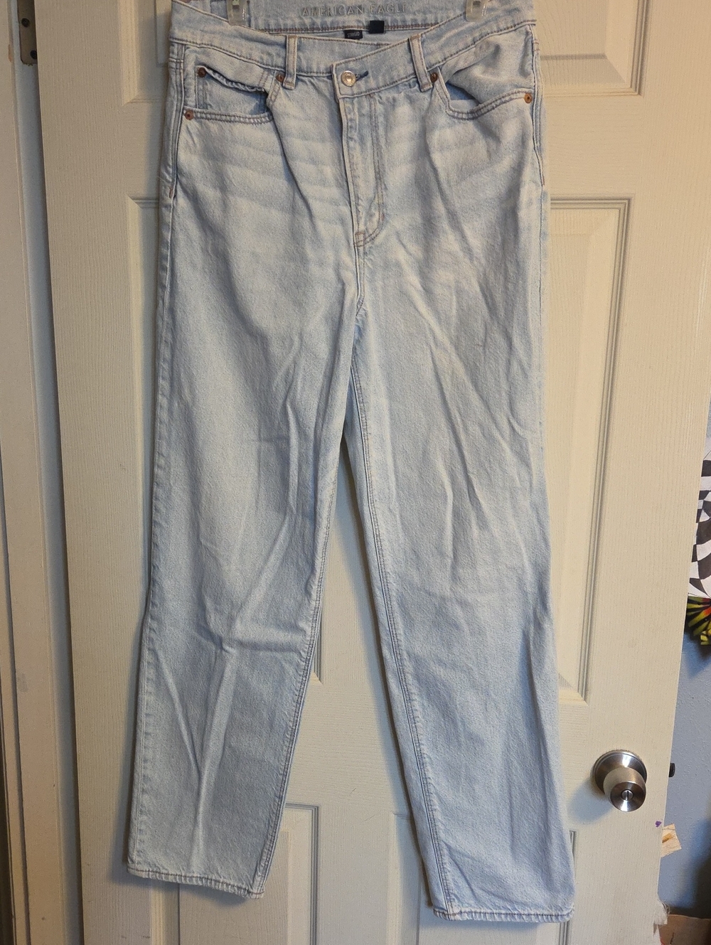 American Eagle Outfitters Light Blue Strigid Straight Leg Jeans Size 12